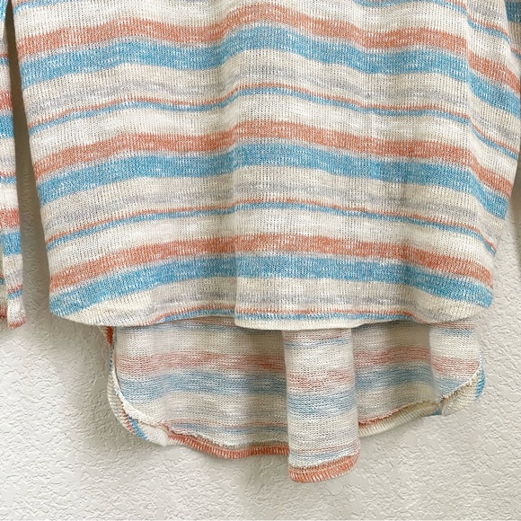 SADIE & SAGE Multicolored Stripe Hi-Low Long Sleeves Knit Top Size S NEW - Picture 9 of 14